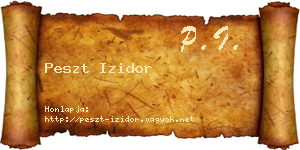 Peszt Izidor névjegykártya